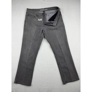 Kenneth Cole Mens Grey Loose Fit Straight Leg Jeans 34x30 Grey Wash Denim